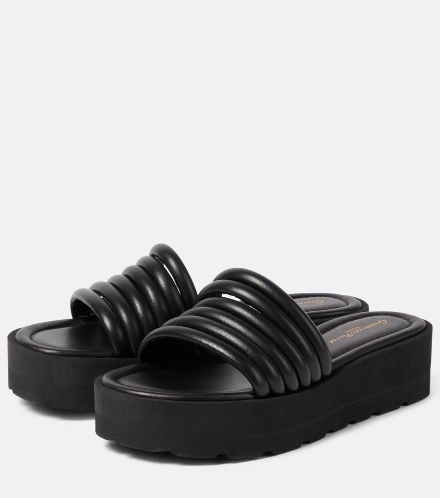 Shop Gianvito Rossi Leather Platform Sandals In Black