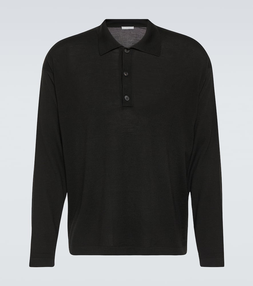 Shop The Row Djon Wool Polo Sweater In Black