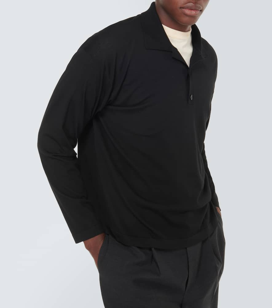 Shop The Row Djon Wool Polo Sweater In Black