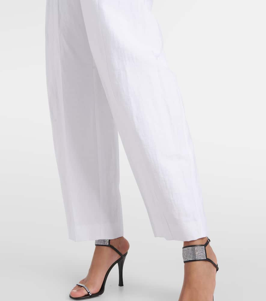 Shop Stella Mccartney Linen And Cotton Jumpsuit In Weiss