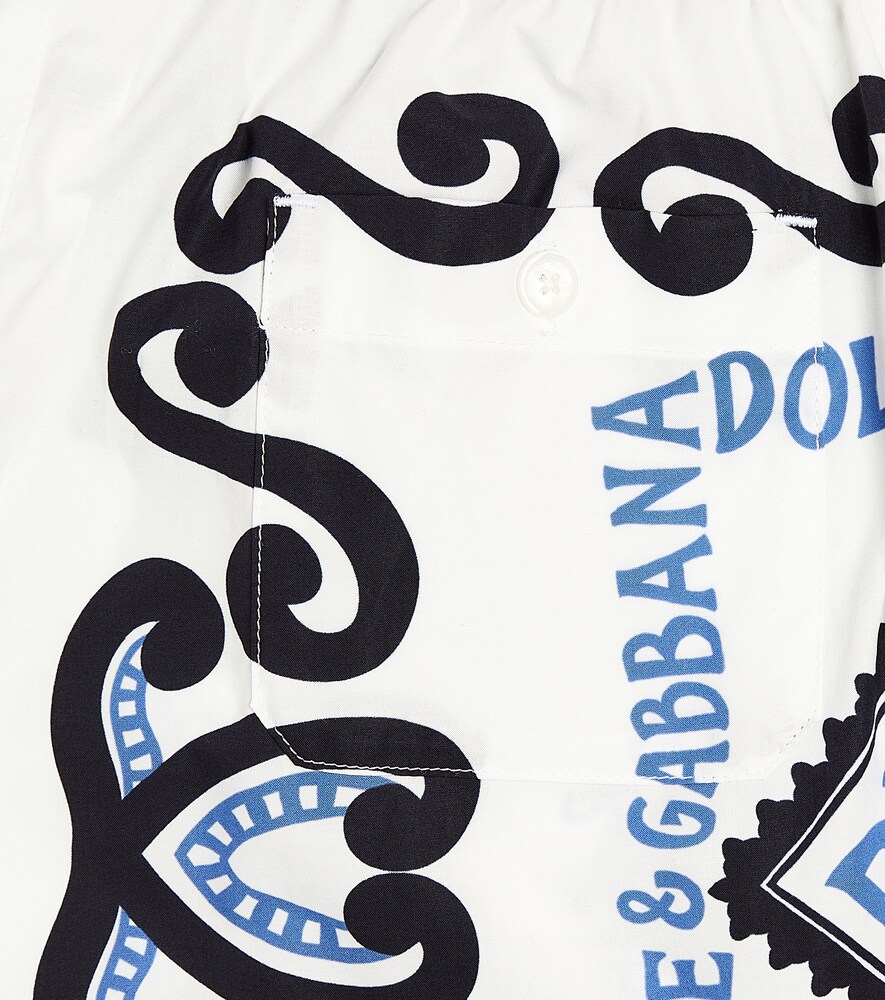  Dolce&gabbana Kids Dolce&gabbana Kids Logo Printed Cotton Bermuda Shorts 