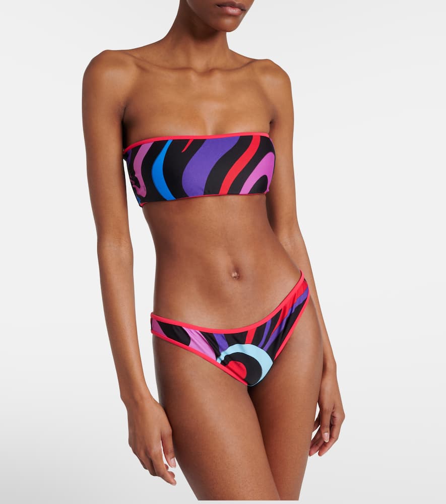 Shop Pucci Marmo Bandeau Bikini Top In Multicoloured