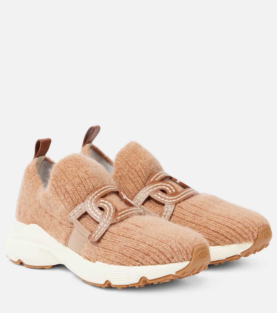 Kate leather-trimmed slip-on sneakers
