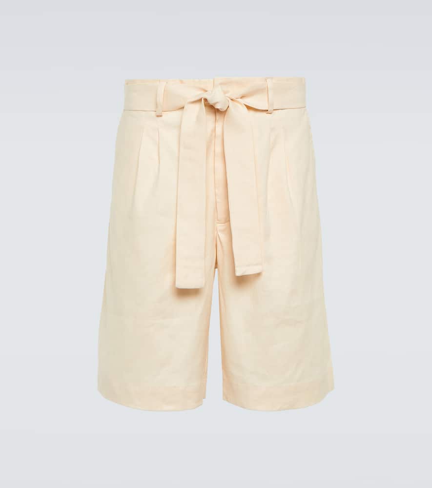 Commas Linen-blend twill Bermuda shorts