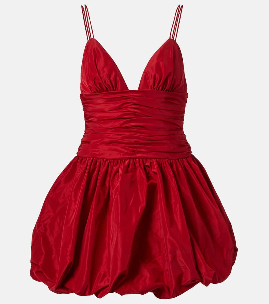 Staud Loren Ruched Minidress In Red