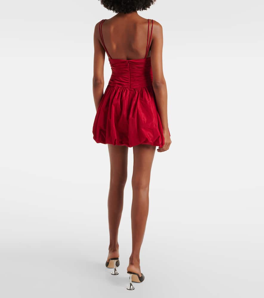 Staud Loren Ruched Minidress In Red