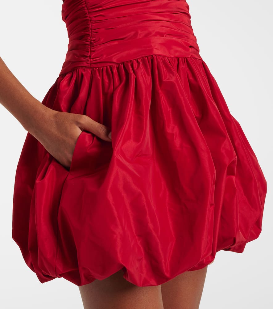 Staud Loren Ruched Minidress In Red