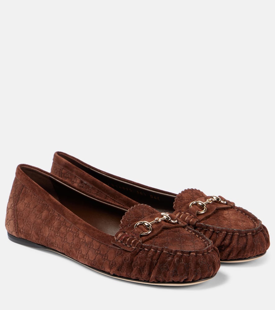 GG Horsebit suede ballet flats