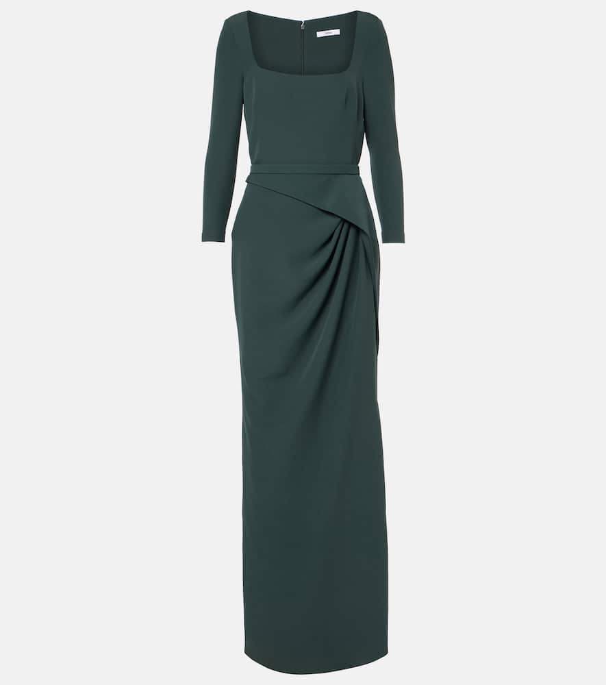 Safiyaa Mahir Draped Crêpe Gown In Green