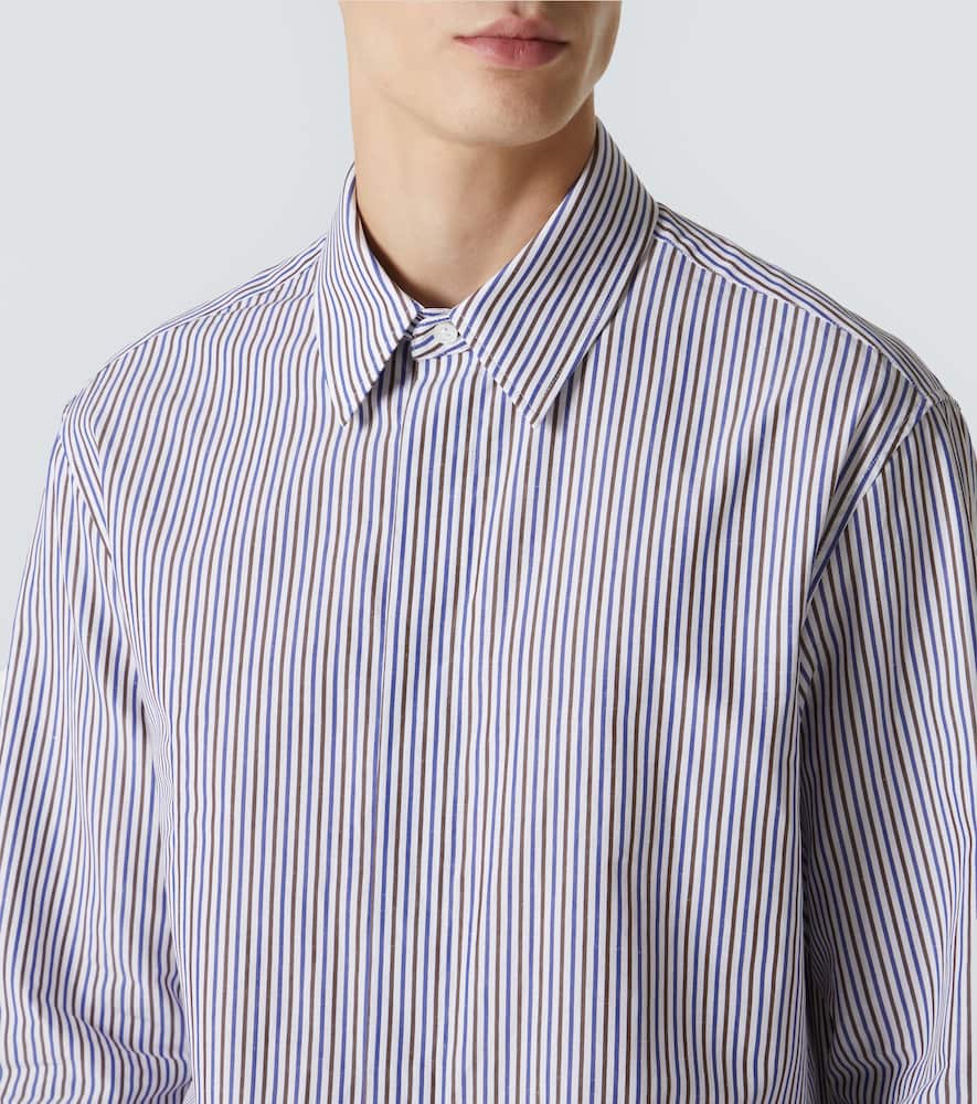 Bottega Veneta Men Camicia Con Logo In Gray