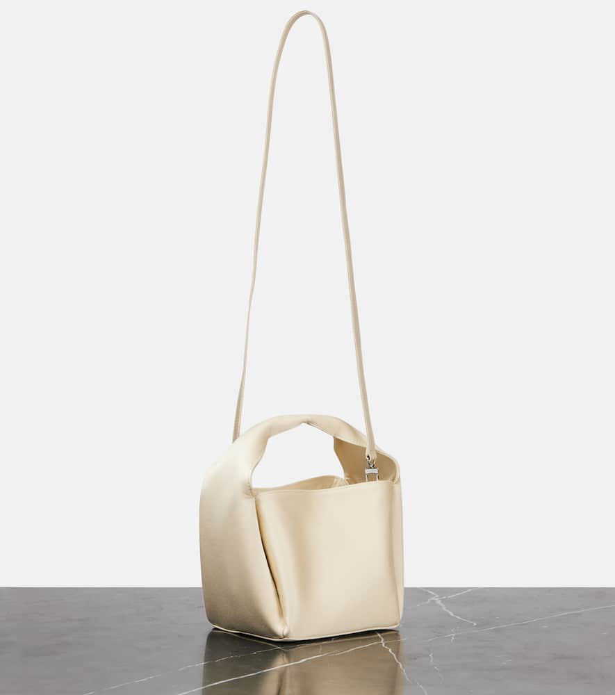 Totême Petite Satin Bucket Bag In Ecru 116