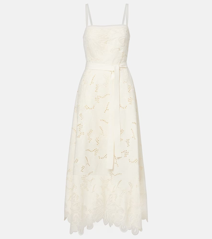 Embroidered broderie anglaise maxi dress
