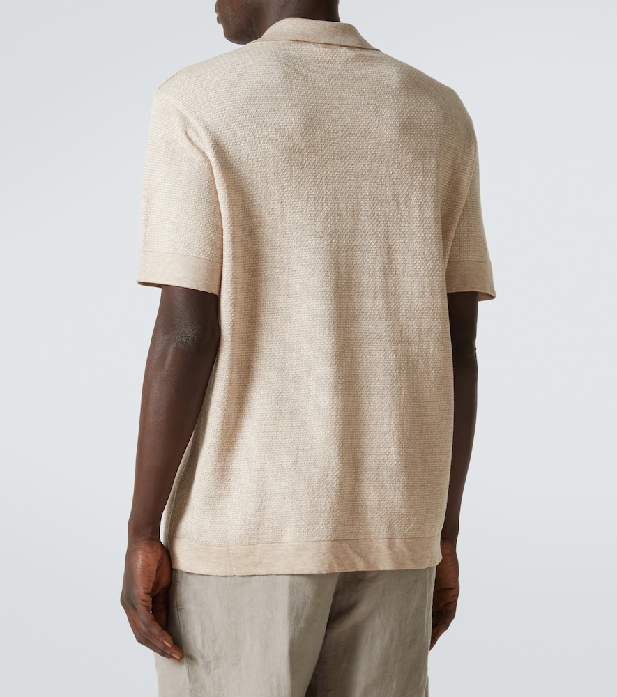  Zegna Zegna Polohemd Aus Baumwolle, Leinen Und Seide 