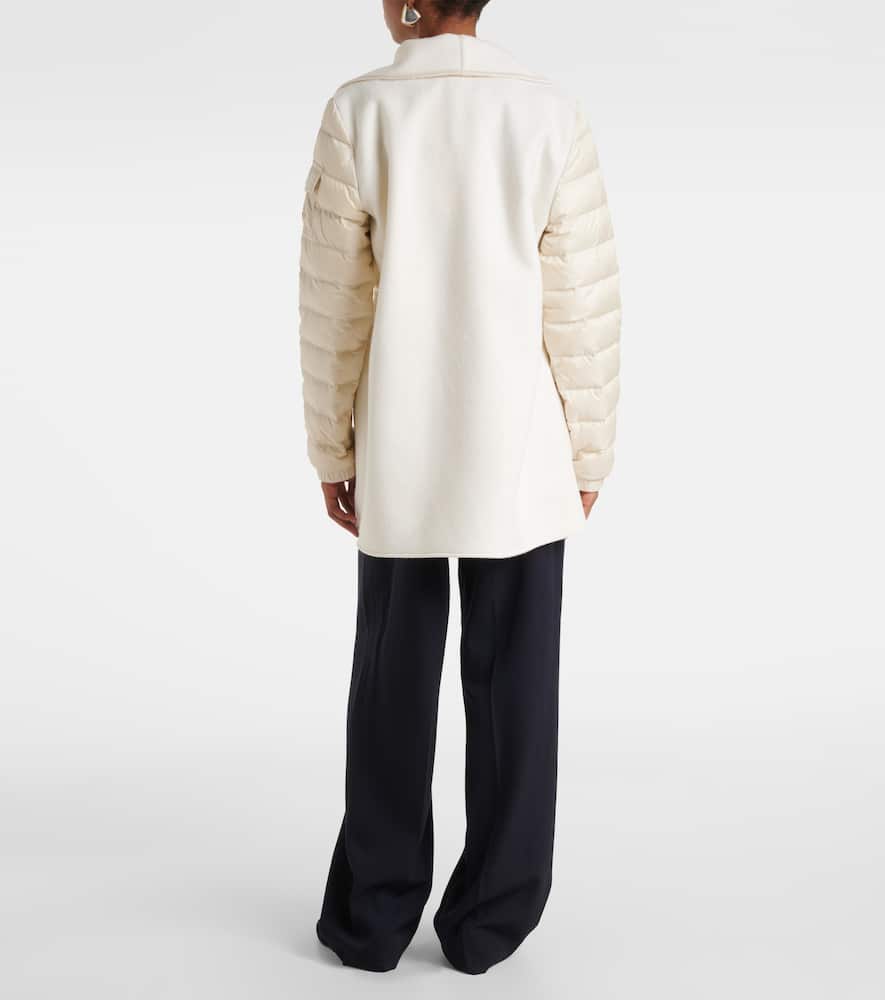 Moncler Padded Wool-blend Felt Cape In White