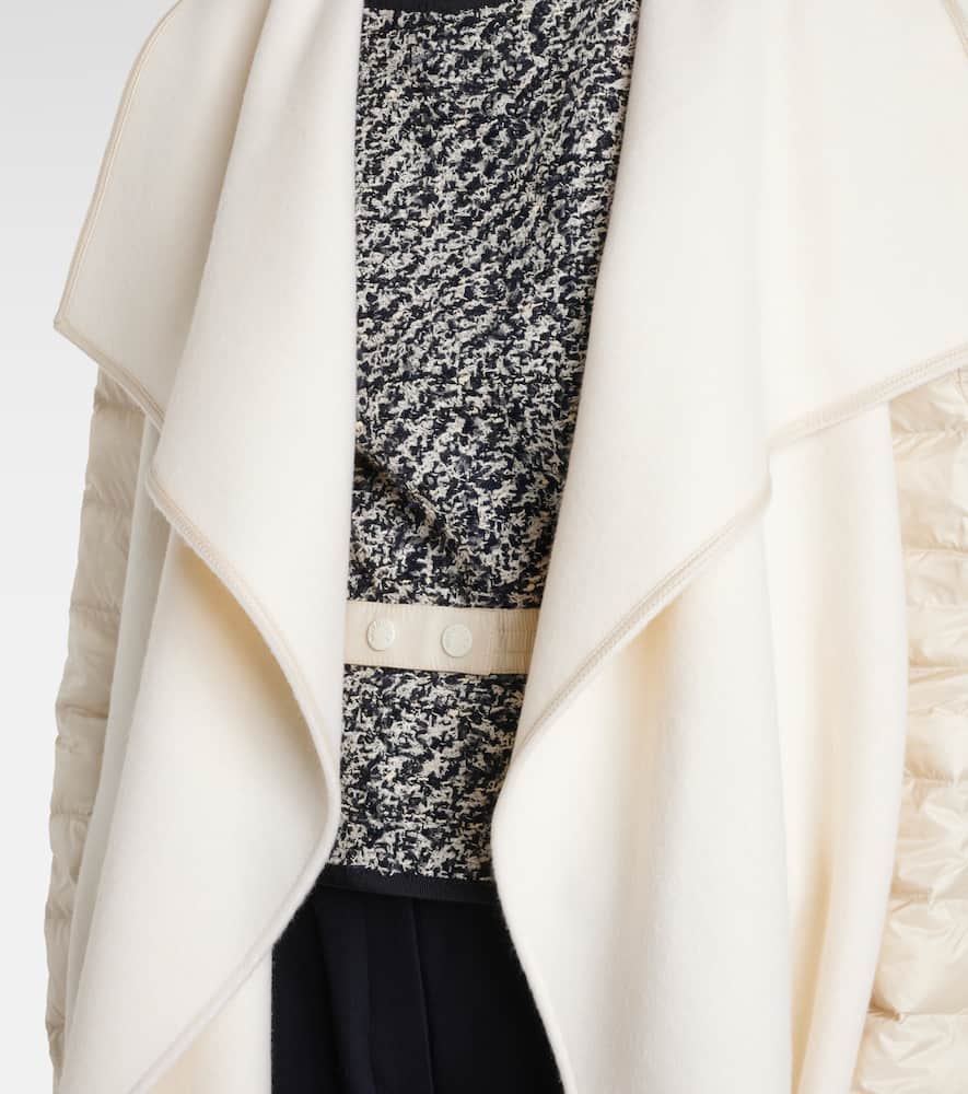 Moncler Padded Wool-blend Felt Cape In White