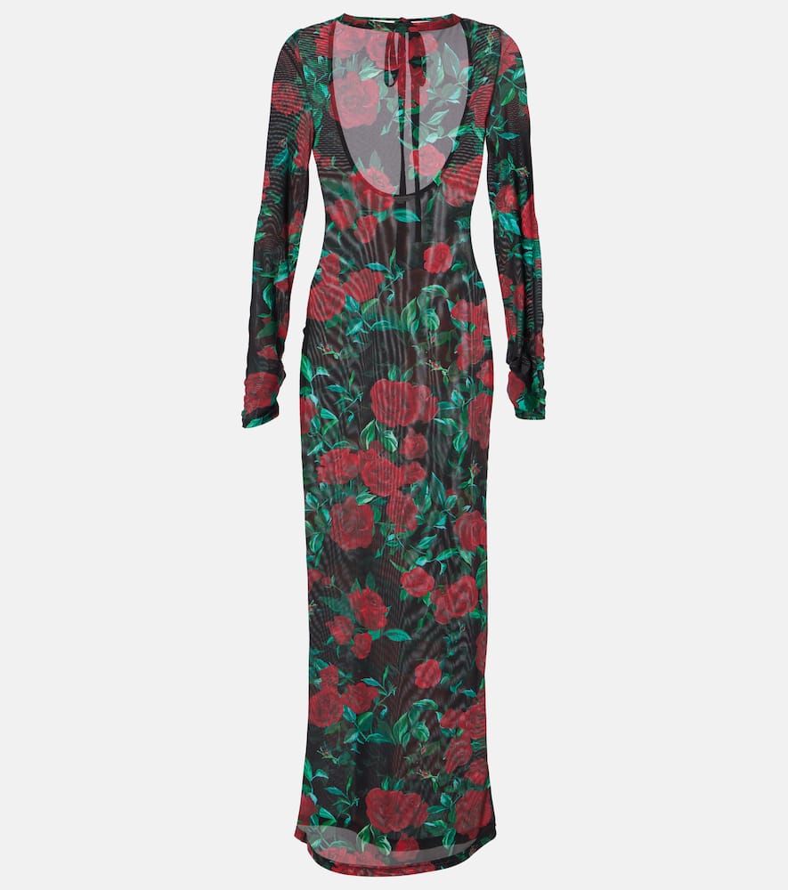 Alexandra Miro Selene floral mesh maxi dress