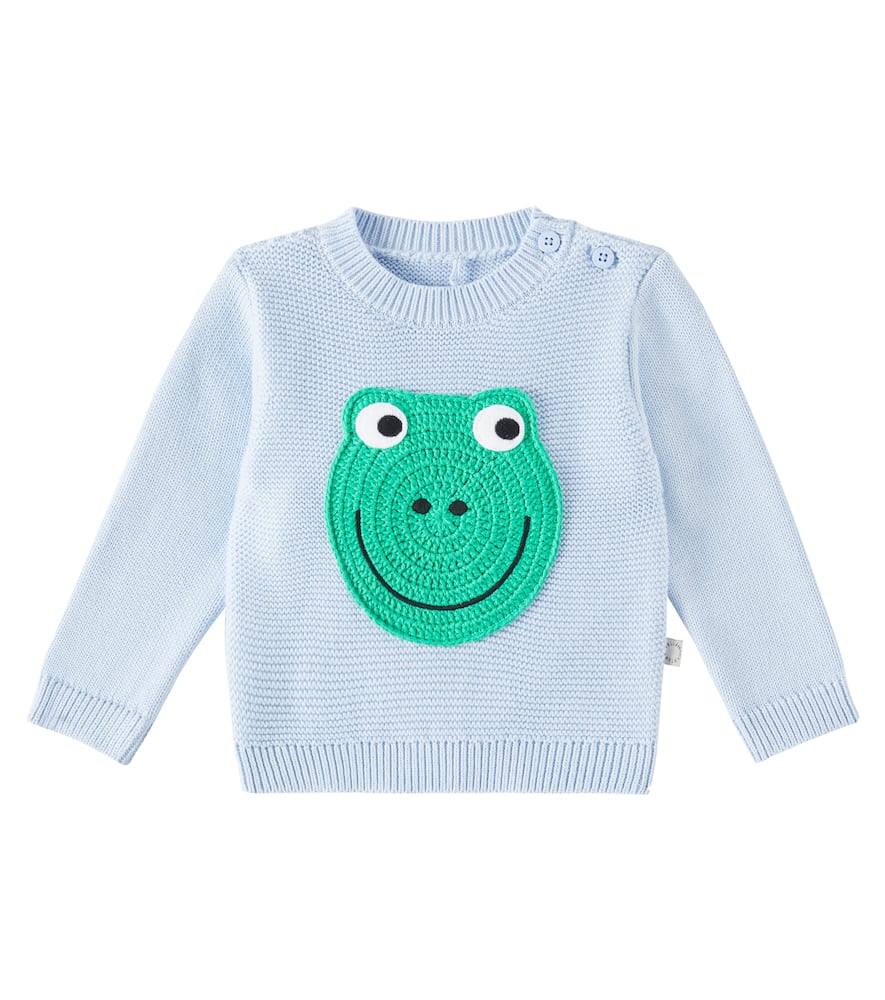 Stella Mccartney Baby Appliqué Cotton Sweatshirt In Blue