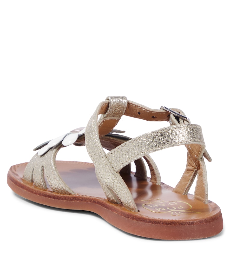  Pom D'api Pom D'api Plagette Big Flo Metallic Leather Sandals 