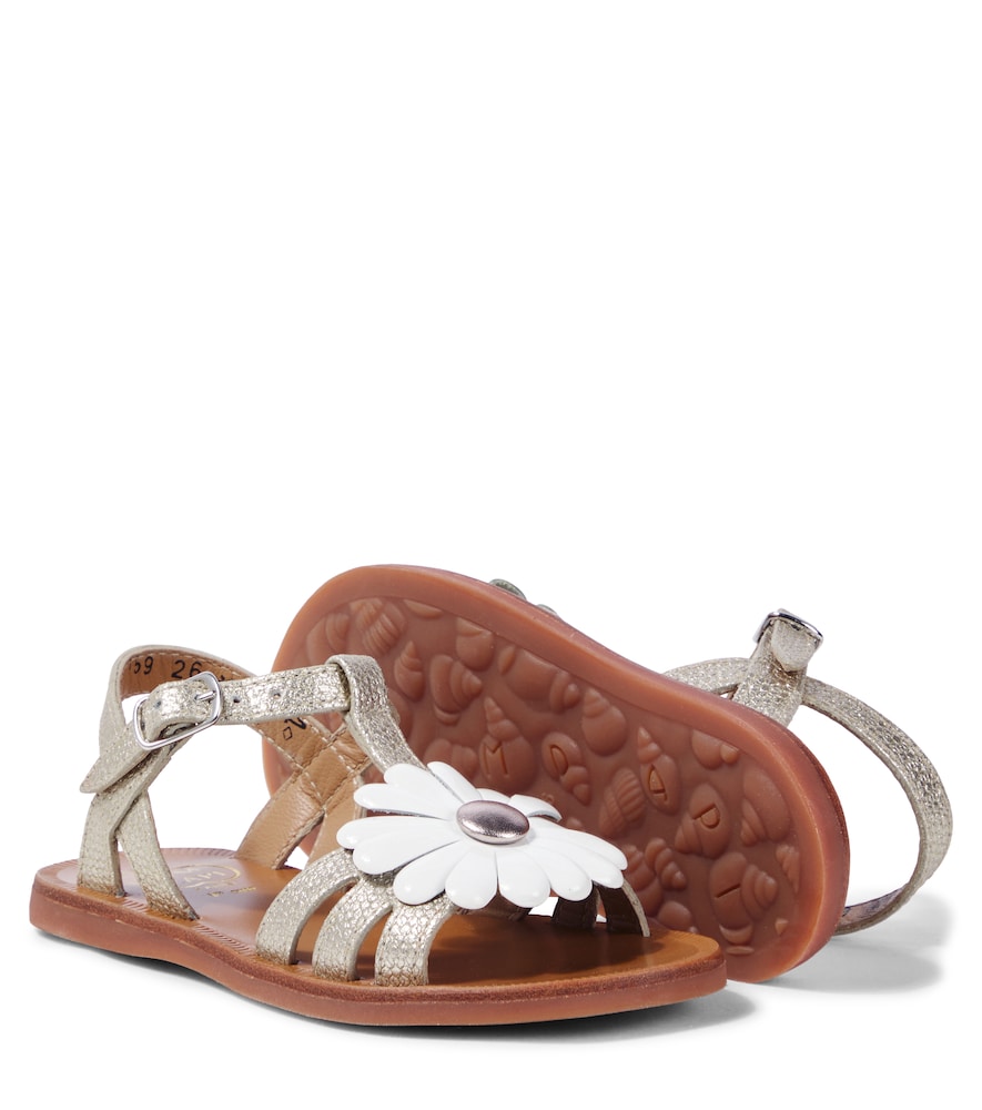  Pom D'api Pom D'api Plagette Big Flo Metallic Leather Sandals 