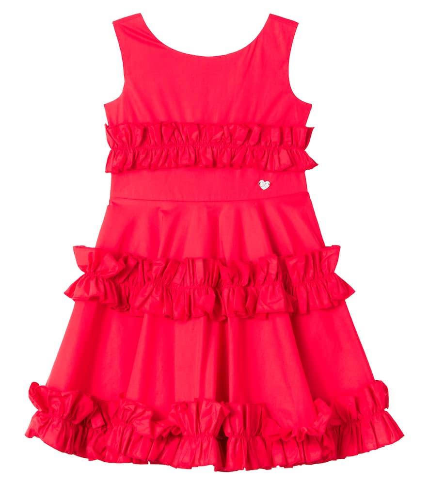 Monnalisa Popelinekleid Mit Rüschen In Red