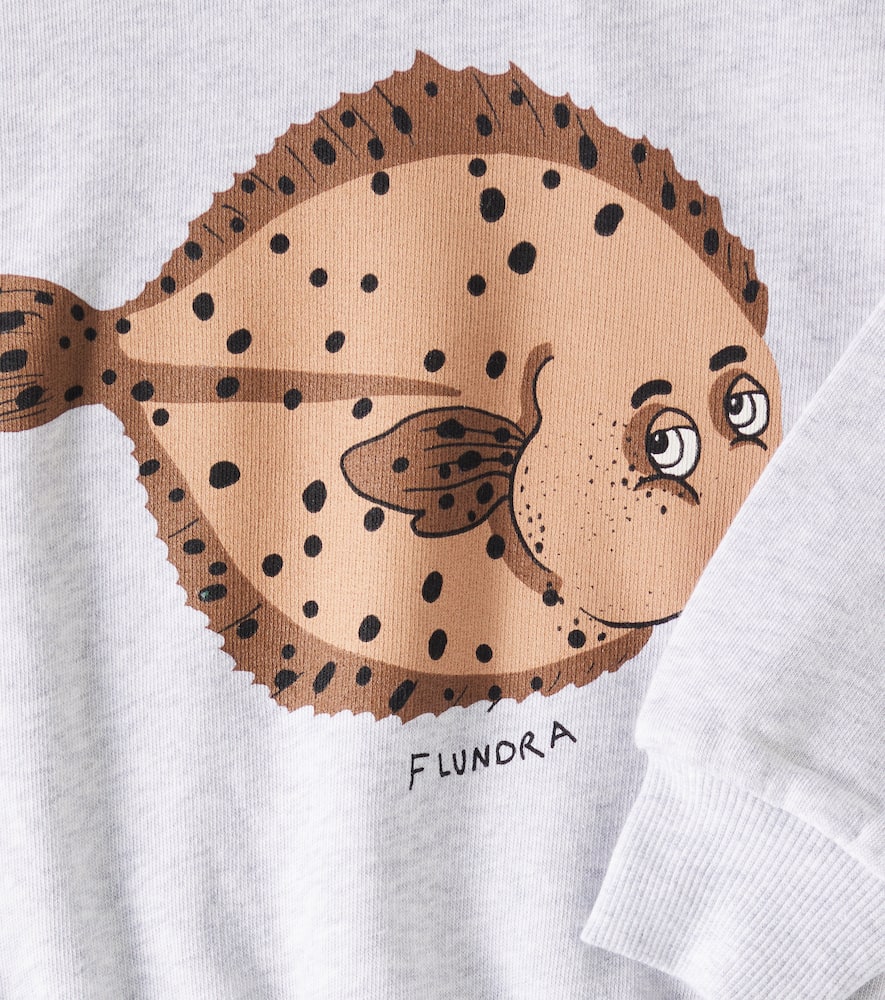 Mini Rodini Printed Cotton Jersey Sweatshirt In Grau