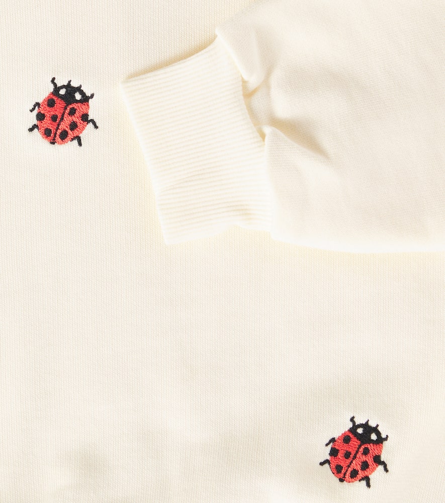 Mini Rodini Bestickter Pullover Ladybugs Aus Baumwolle In Weiss