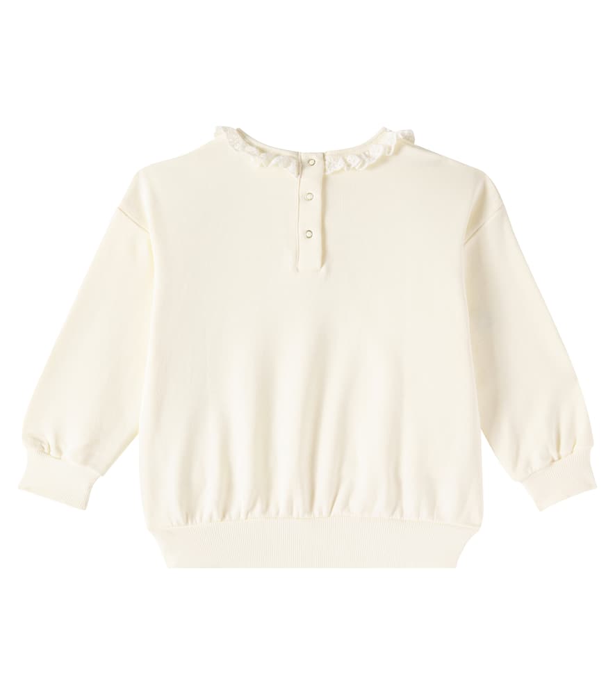 Mini Rodini Bestickter Pullover Ladybugs Aus Baumwolle In Weiss