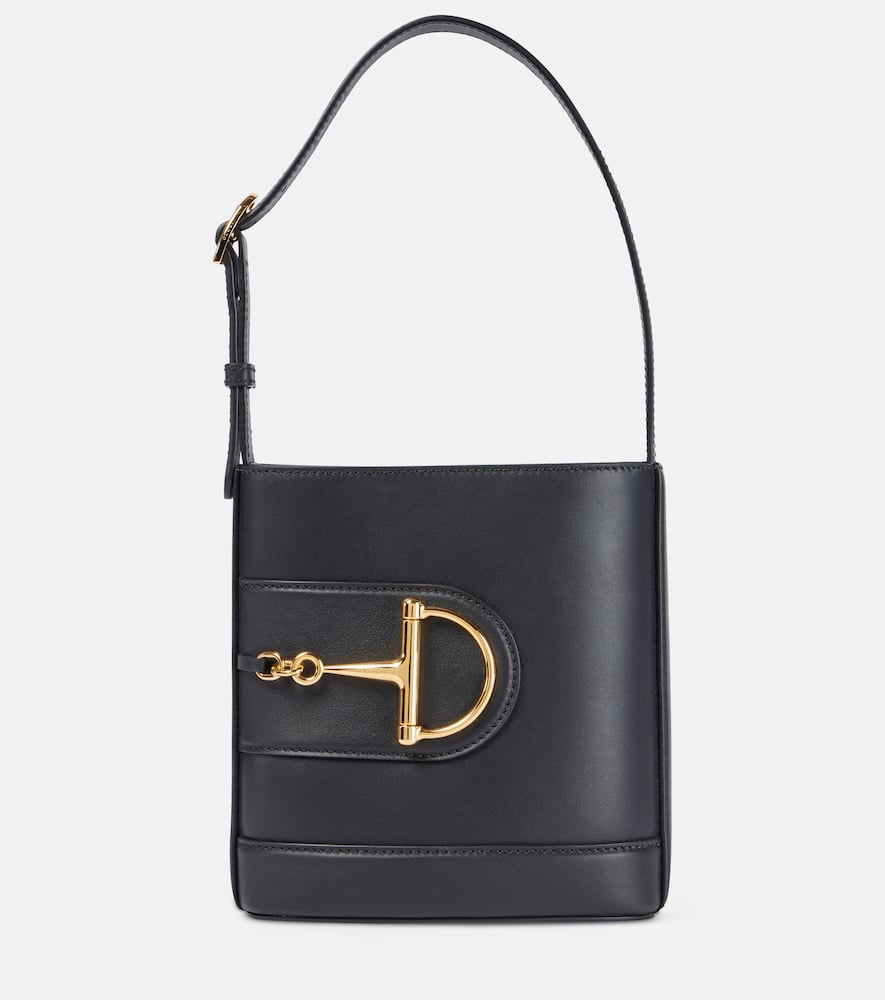 Gucci 73 Small Leather Bucket Bag In Black
