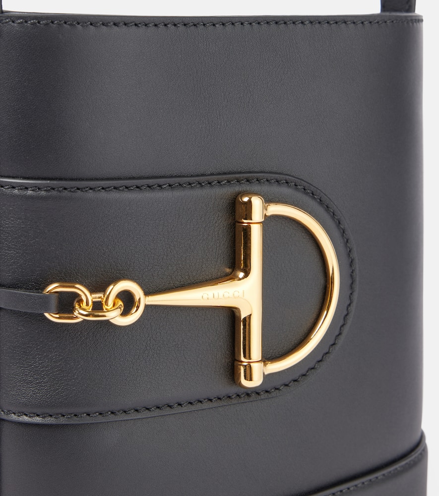 Gucci 73 Small Leather Bucket Bag In Black