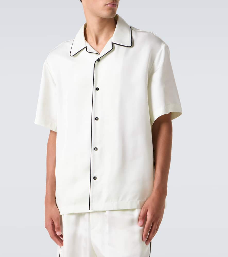 Jil Sander Oversized Bowling Shirt In White