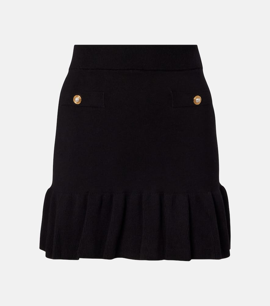 Cotton and cashmere miniskirt