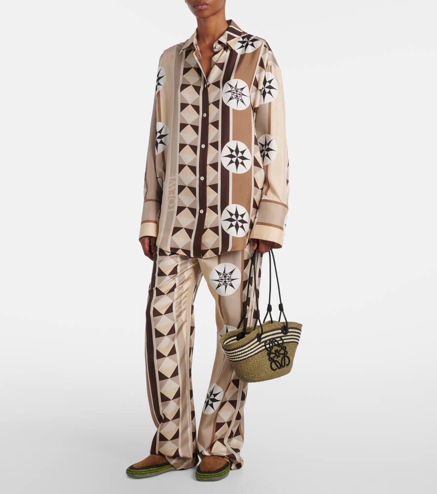 Loewe Paula's Ibiza Anagram Small Basket Bag In Beige