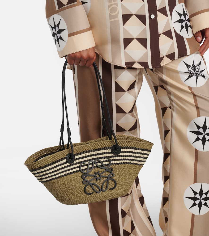 Loewe Paula's Ibiza Anagram Small Basket Bag In Beige