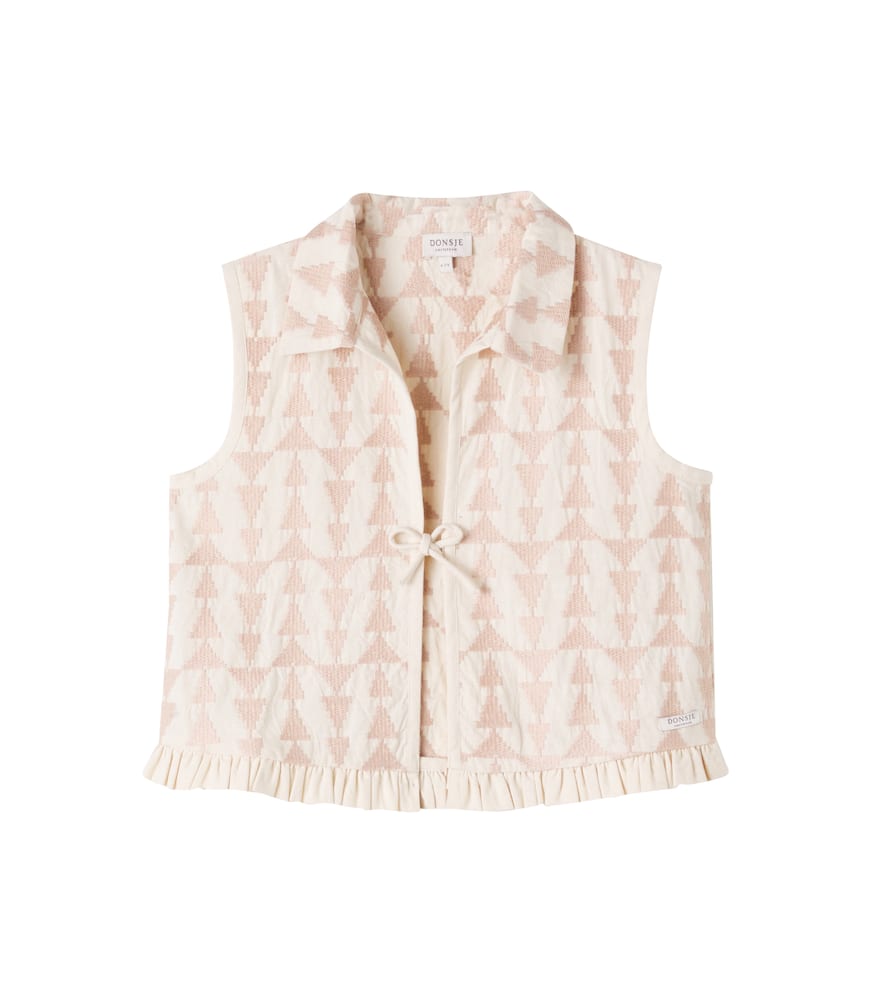 Donsje Neeltje Printed Cotton Gilet In Gold