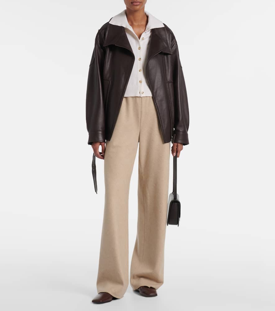 Vince High-rise Wide-leg Pants In Neutral