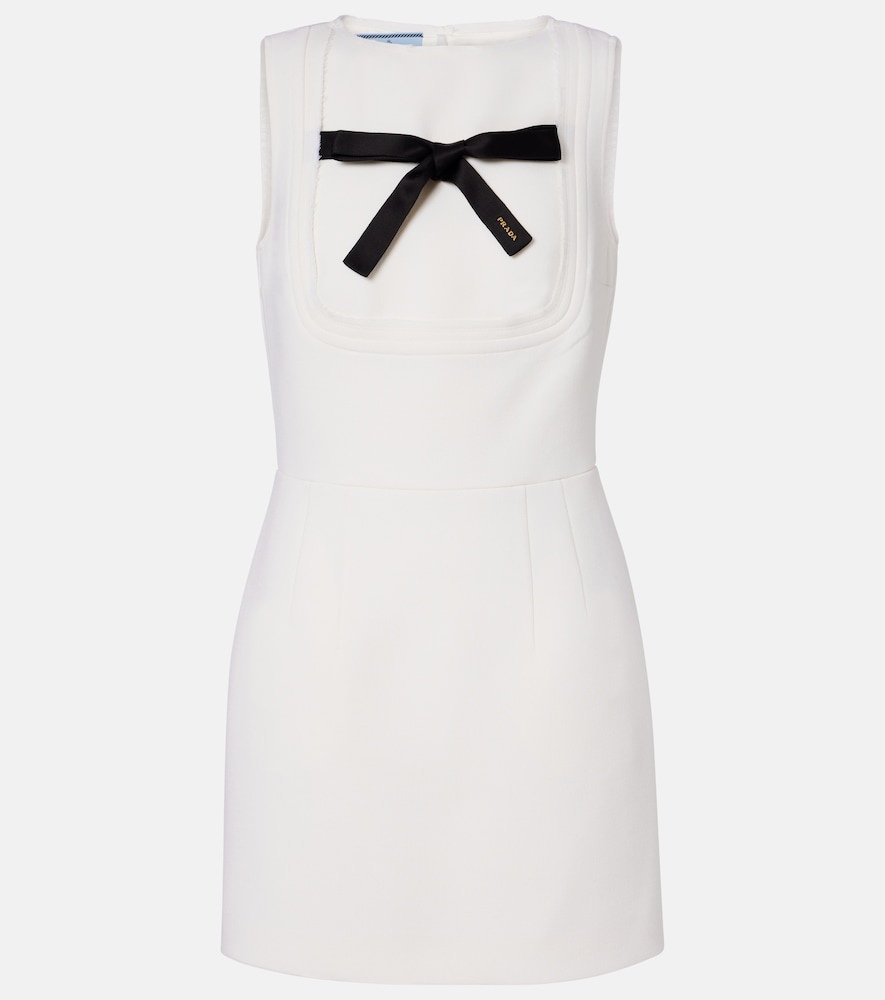 Prada Bow-detail virgin wool minidress