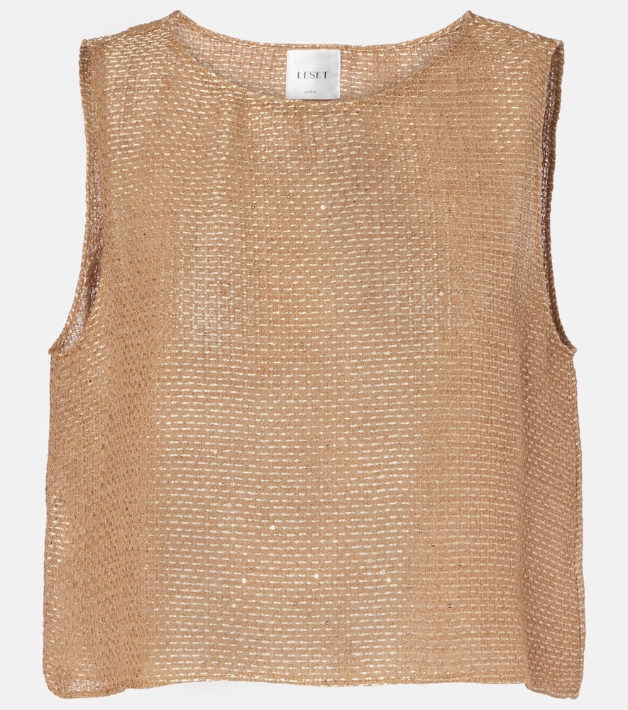 Stella sequined cropped tank top