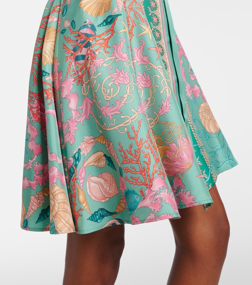 Versace Versace Hemdblusenkleid Underwater Barocco Aus Seiden-twill 