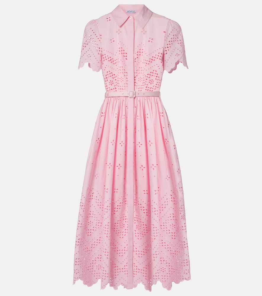 Broderie anglaise cotton midi dress