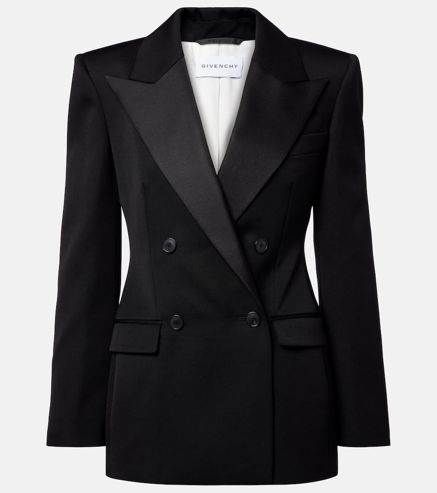 Double-breasted wool tuxedo jacket