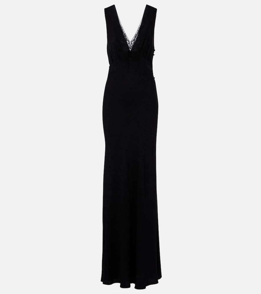 Chloé Silk Jacquard And Lace Gown In Black