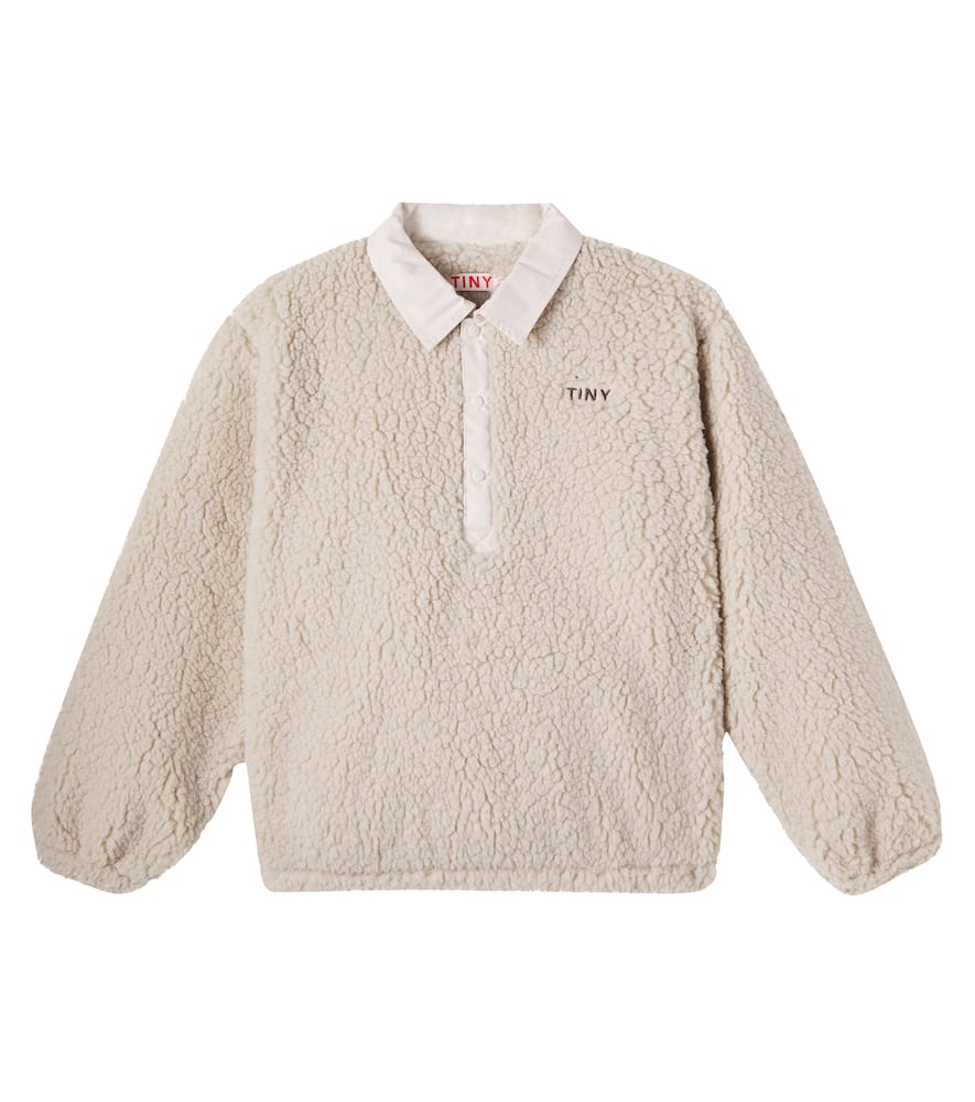 Tinycottons Kids' Faux Fur Polo Sweater In Neutral