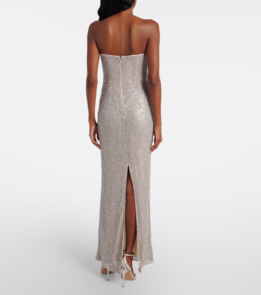 Simkhai Xyla Sequined Gown In Metallic