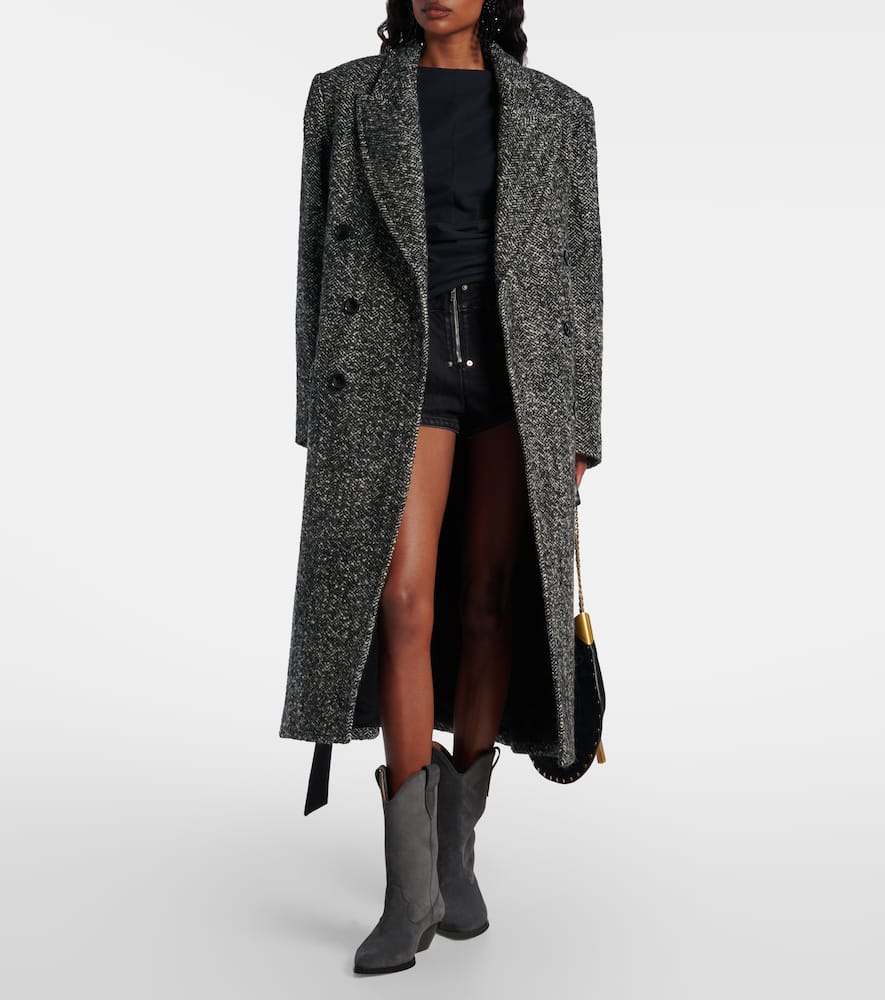 Isabel Marant Leyane Suede Cowboy Boots In Gray