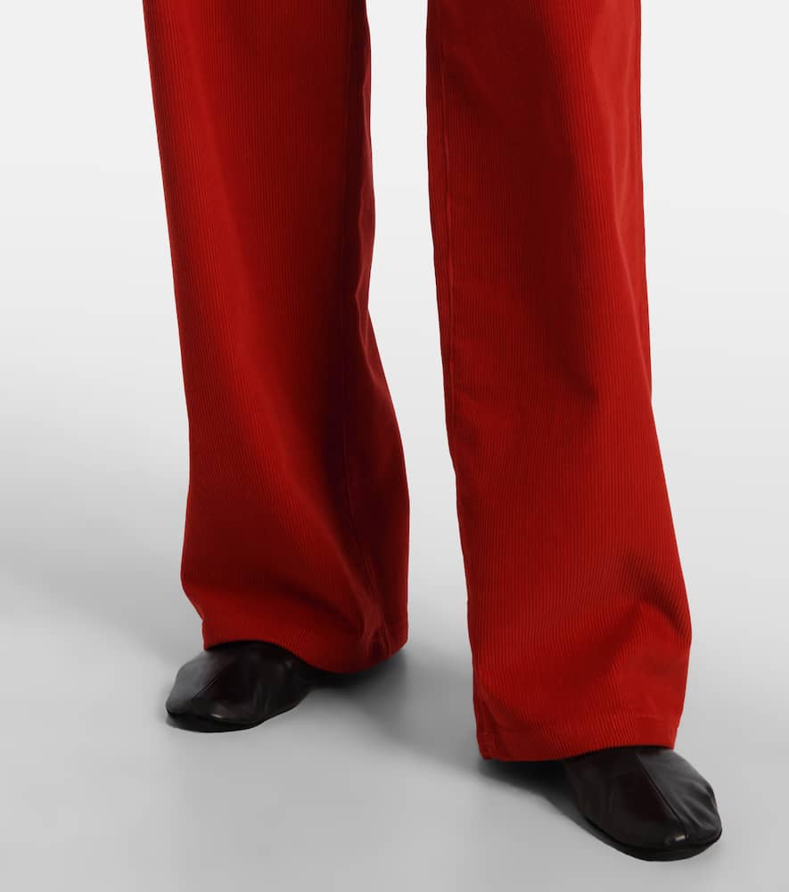 Rohe Róhe Cotton Corduroy Wide-leg Pants In Red
