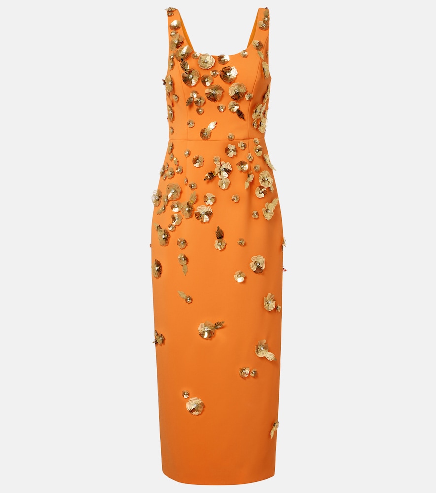 Carolina Herrera Floral-appliqué cocktail dress