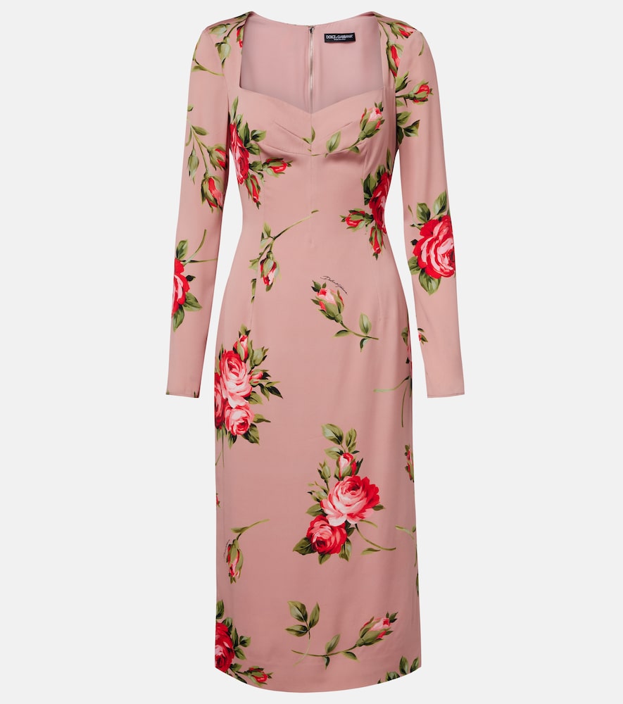 Dolce & Gabbana Floral silk-blend cocktail dress