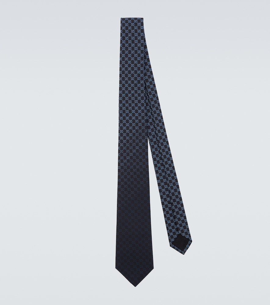 Gucci Men's Blue Gg Silk Jacquard Tie