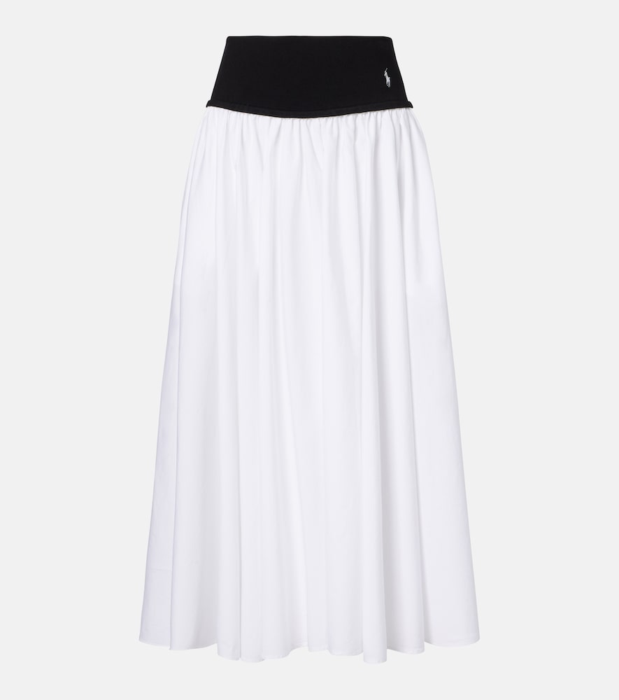 Polo Ralph Lauren Women's White Paneled Midi Skirt Uk Size 8