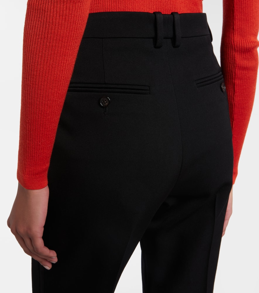 Saint Laurent Wool Grain De Poudre Tuxedo Pants In Black